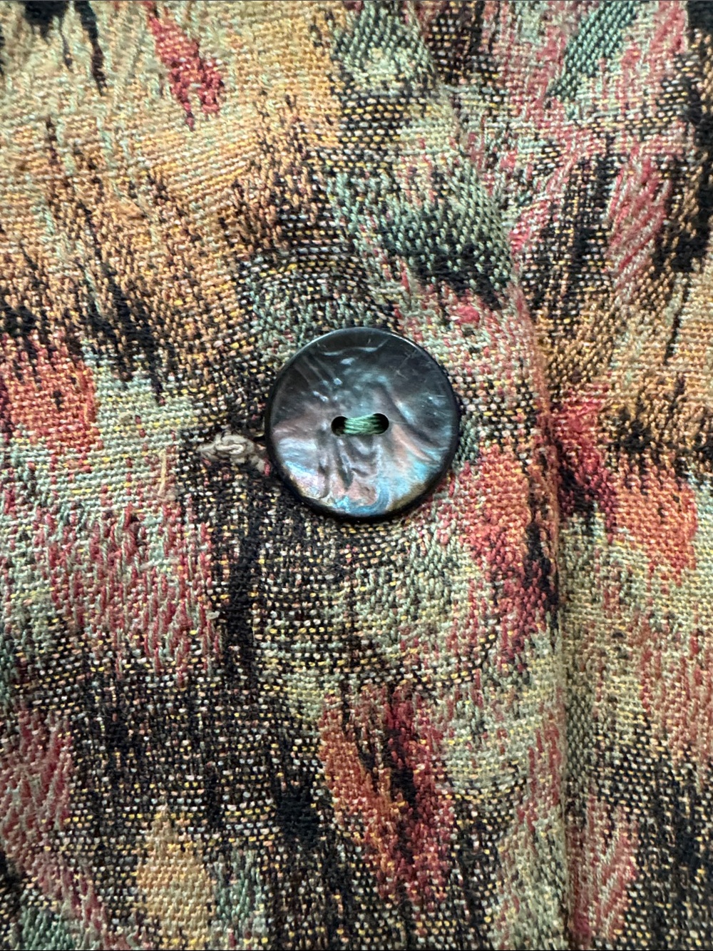Vintage Paula Saker Tapestry Vest Artsy Boho Earth Tone Medium - Picture 3 of 4
